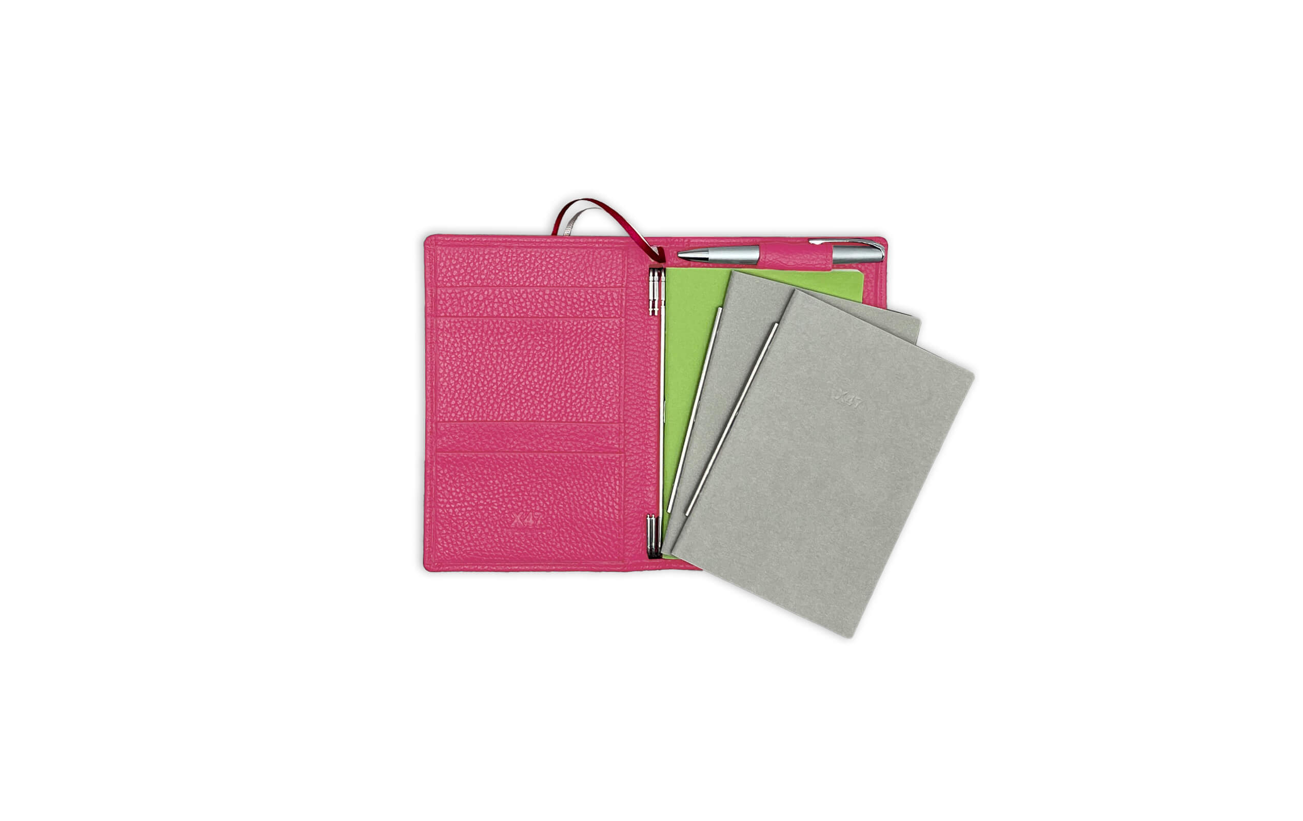 X47 KOMPLETT PAKET A6 TIMER A6 Classic, naturgenarbt, fuchsia