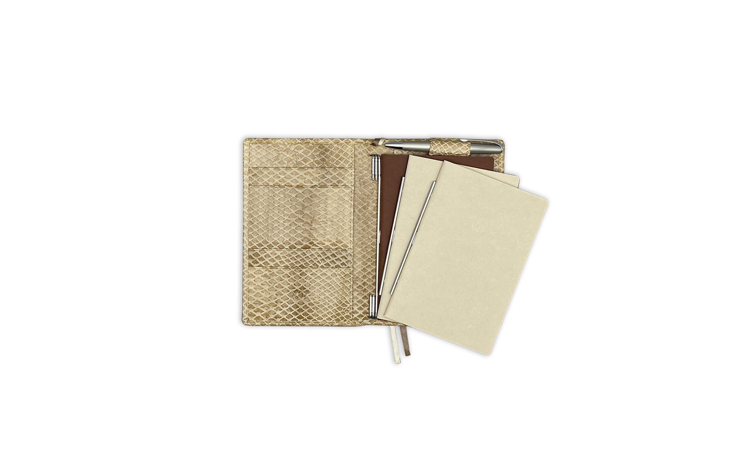 X47 KOMPLETT PAKET A6 TIMER A6 Premium, Rindleder, geprägt, beige