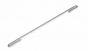 Die filigrane Federschiene aus Edelstahl für das X47-Terminplaner-System auf weißem Hintergrund – eine minimalistische Innovation, bei der man sich fragt: Wer hat’s erfunden?